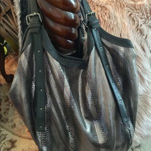 Cynthia Vincent Metallic Leather Hobo Bag